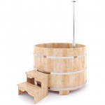 Купель для бани и сауны круглая (D150 х120см) из кедра с дровяной печкой