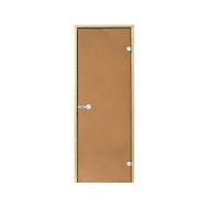 Дверь Harvia STG 7х19 для бани и сауны  бронза - сосна (70х190)