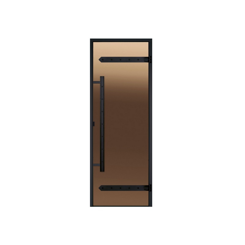 Дверь Harvia Legend STG 7х19 для бани и сауны  стекло бронза - сосна (70х190)