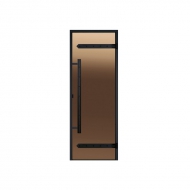 Дверь Harvia Legend STG 9х21 для бани и сауны  стекло бронза - сосна (90х210)